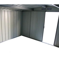 Abri en métal anthracite Colussus 11,69m² - Parois hautes DURAMAX