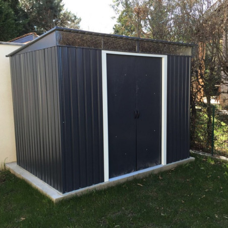 Abri en métal anthracite avec Skylight 4,84m² DURAMAX