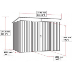 Abri en métal anthracite avec Skylight 4,84m² DURAMAX