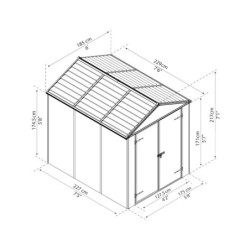 Abri de jardin 4,2m² en polycarbonate RUBICON - Palram - Canopia