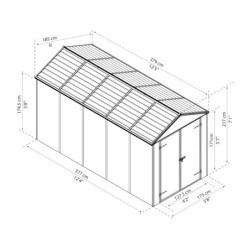 Abri de jardin 7m² en polycarbonate RUBICON - Palram - Canopia