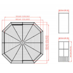 Pavillon Charlestone de SOJAG 384x384cm en aluminium et acier