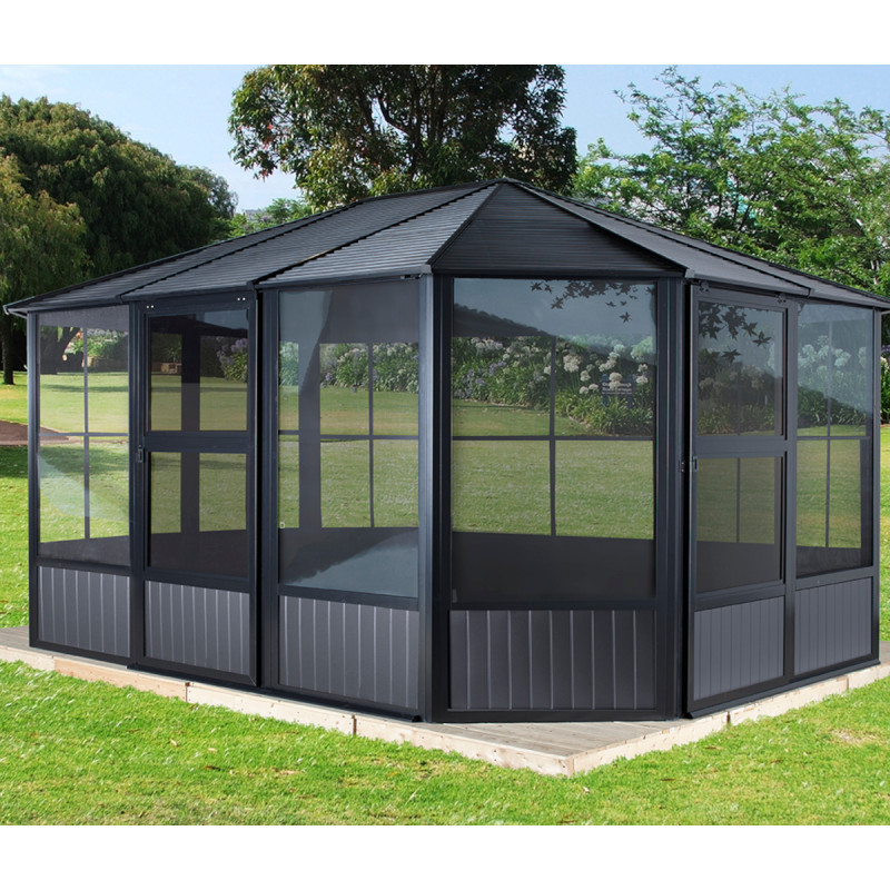 Pavillon Charlestone de SOJAG 384x489cm en aluminium et acier