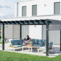 Pergola Yamba 14,6m² en aluminium anthracite avec store - SOJAG