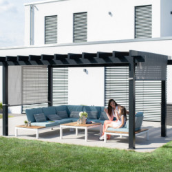Pergola Yamba 14,6m² en aluminium anthracite avec store - SOJAG