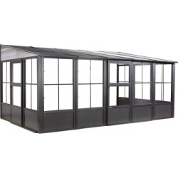 Pavillon adossé Charlestone SOJAG 309x502cm en aluminium et acier
