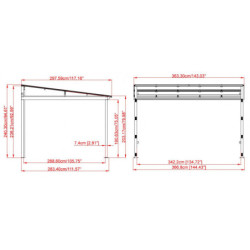 Tonnelle 363x298cm St. Barth aluminium et polycarbonate SOJAG