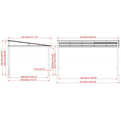 Tonnelle 424x296cm St. Barth aluminium et polycarbonate SOJAG