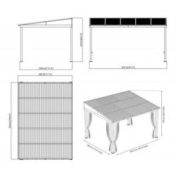 Tonnelle 424x298cm Portland aluminium et acier galvanisé SOJAG