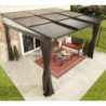 Tonnelle adossée 364x288cm Budapest en  aluminium avec toit SOJAG