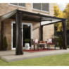 Tonnelle adossée 364x288cm Budapest en  aluminium avec toit SOJAG