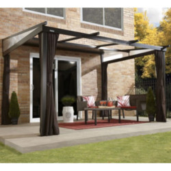 Tonnelle adossée 364x288cm Budapest en  aluminium avec toit SOJAG