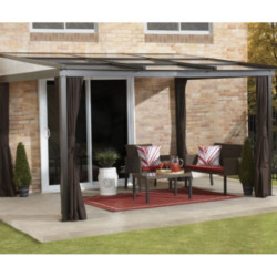 Tonnelle adossée 364x288cm Budapest en  aluminium avec toit SOJAG