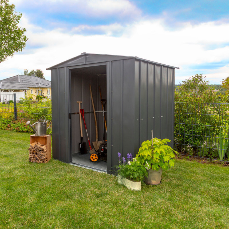 Petit abri 2,5m² en acier galvanisé gris anthracite - Spacemaker