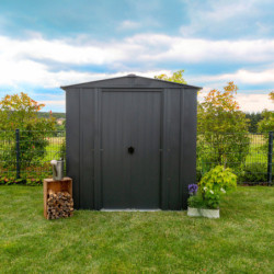 Petit abri 2,5m² en acier galvanisé gris anthracite - Spacemaker
