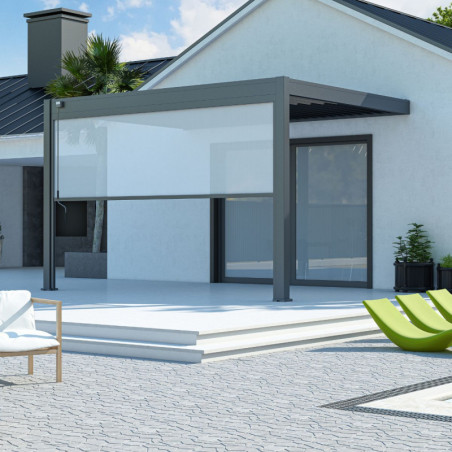 Store latéral en alu anthracite pour pergola 3x4m Ombrea