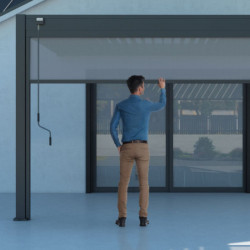 Store latéral en alu anthracite pour pergola 3x4m Ombrea