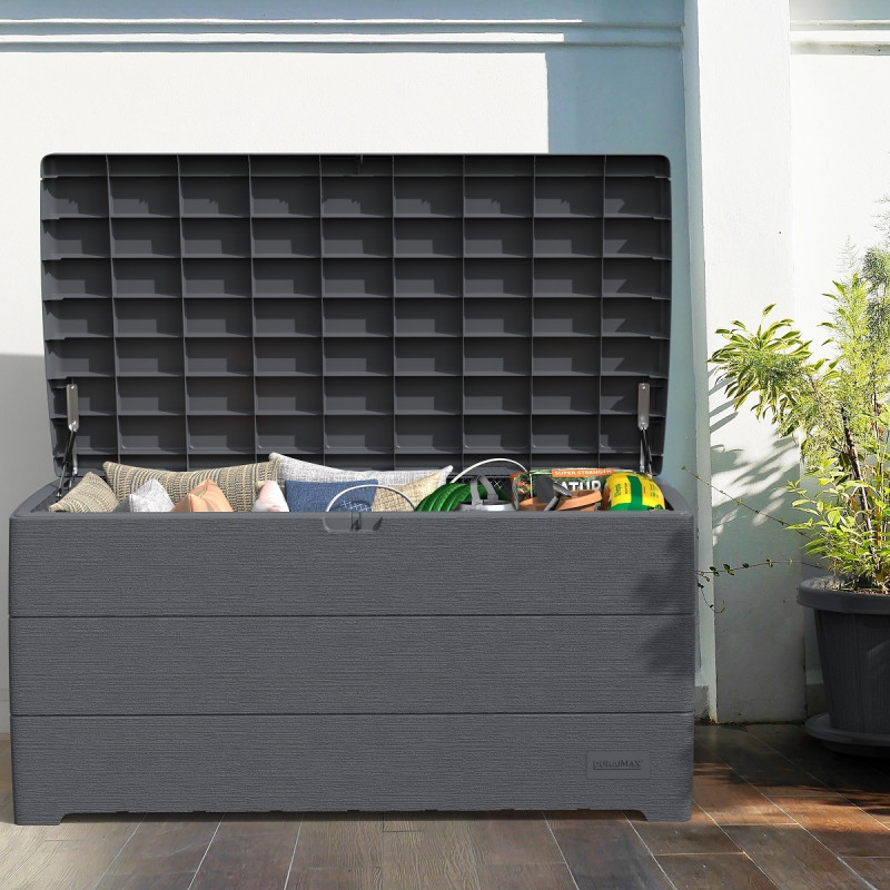 Coffre de jardin en résine anthracite 416L DURAMAX