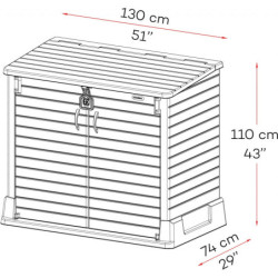 Armoire de jardin en résine gris 850L DURAMAX