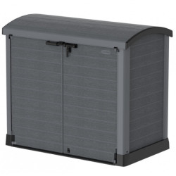 Armoire de jardin en résine gris 1200L avec couvercle arrondi DURAMAX