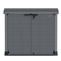 Armoire de jardin en résine gris 1200L avec couvercle arrondi DURAMAX