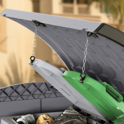 Armoire de jardin en résine gris 1200L avec couvercle arrondi DURAMAX