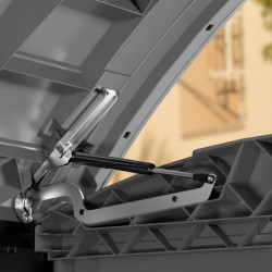 Armoire de jardin en résine gris 1200L avec couvercle arrondi DURAMAX