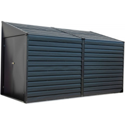 Abri 3,5m² adossé en acier galvanisé anthracite Spacemaker