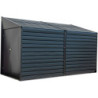 Abri 3,5m² adossé en acier galvanisé anthracite Spacemaker