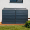 Abri 3,5m² adossé en acier galvanisé anthracite Spacemaker