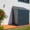 Abri 2,4m² adossé en acier galvanisé anthracite Spacemaker
