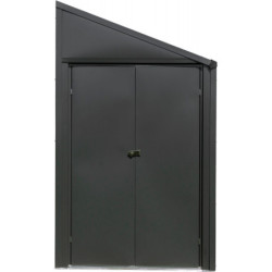 Abri 2,4m² adossé en acier galvanisé anthracite Spacemaker