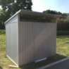 Abri toit plat en métal gris 3,92m² avec panneaux de 0.5mm - DURAMAX