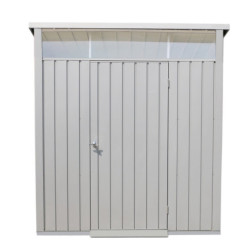 Abri toit plat en métal gris 3,92m² avec panneaux de 0.5mm - DURAMAX