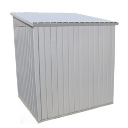 Abri toit plat en métal gris 3,92m² avec panneaux de 0.5mm - DURAMAX