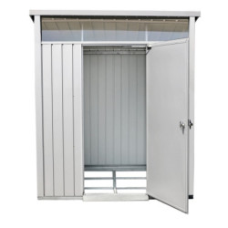 Abri toit plat en métal gris 3,92m² avec panneaux de 0.5mm - DURAMAX