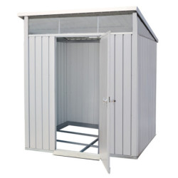 Abri toit plat en métal gris 3,92m² avec panneaux de 0.5mm - DURAMAX