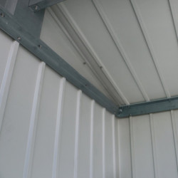 Abri toit plat en métal gris 3,92m² avec panneaux de 0.5mm - DURAMAX