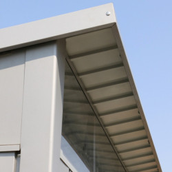 Abri toit plat en métal gris 3,92m² avec panneaux de 0.5mm - DURAMAX