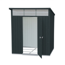 Abri toit plat en métal anthracite 3,92m² panneaux de 0.5mm - DURAMAX