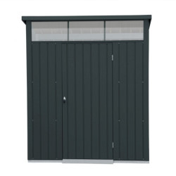 Abri toit plat en métal anthracite 3,92m² panneaux de 0.5mm - DURAMAX