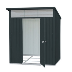 Abri toit plat en métal anthracite 3,92m² panneaux de 0.5mm - DURAMAX