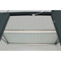 Abri toit plat en métal anthracite 3,92m² panneaux de 0.5mm - DURAMAX