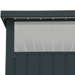 Abri toit plat en métal anthracite 3,92m² panneaux de 0.5mm - DURAMAX