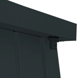 Abri toit plat en métal anthracite 3,92m² panneaux de 0.5mm - DURAMAX