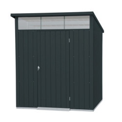 Abri toit plat en métal anthracite 3,92m² panneaux de 0.5mm - DURAMAX