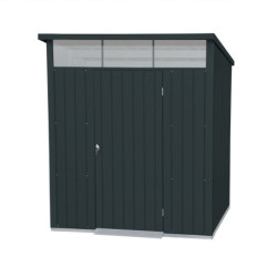 Abri toit plat en métal anthracite 3,92m² panneaux de 0.5mm - DURAMAX