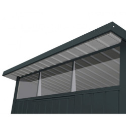 Abri toit plat en métal anthracite 3,92m² panneaux de 0.5mm - DURAMAX