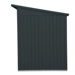 Abri toit plat en métal anthracite 3,92m² panneaux de 0.5mm - DURAMAX