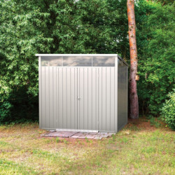 Abri toit plat en métal gris 5,22m² avec panneaux de 0.5mm - DURAMAX